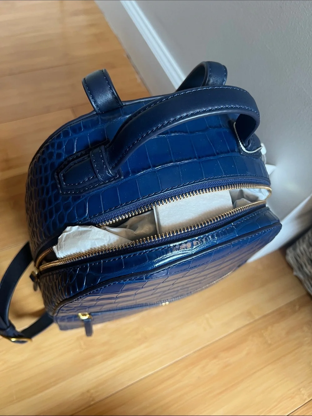 Tory Burch Croc Embossed Mini Backpack Women's Leather Backpack